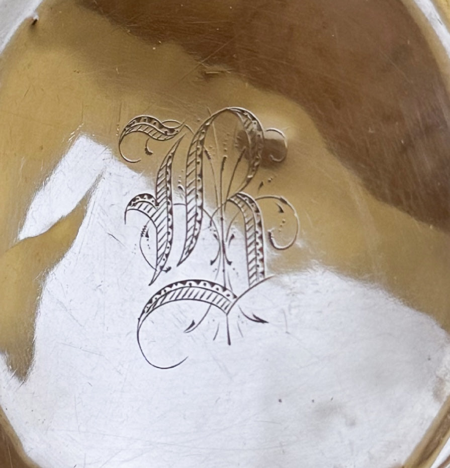 Sterling Silver Art Nouveau Dish with Monogram