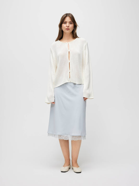 The Morgan Cardigan | Open Button Hole Long Sleeve Cardigan