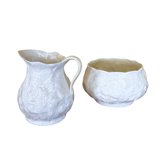 Belleek Porcelain Creamer & Sugar Bowl Set