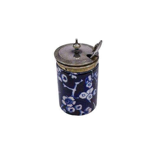 Royal Copenhagen Blue Floral Lidded Jar (1890)