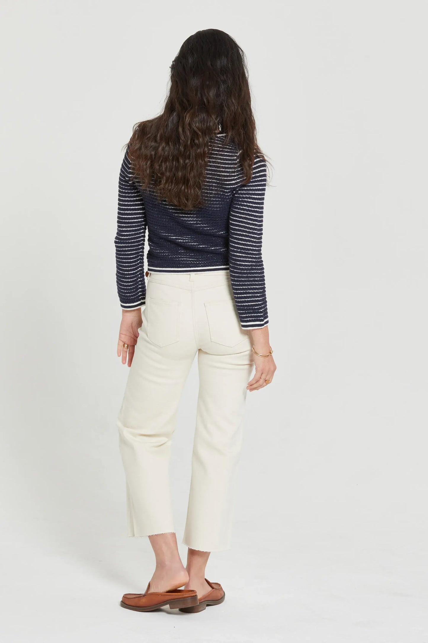 Ankle Crop High Rise Jean - Ecru