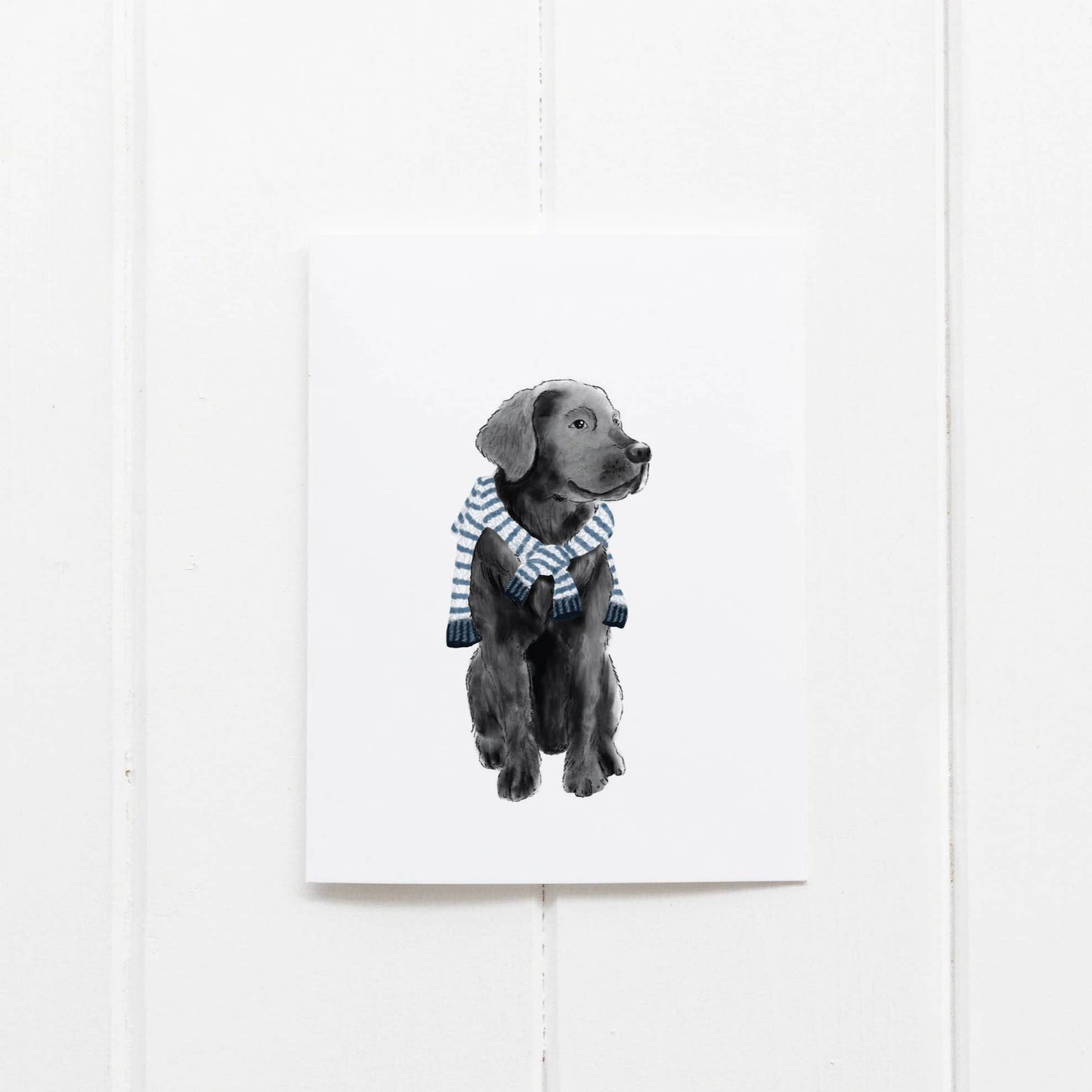 Preppy Black Lab Greeting Card