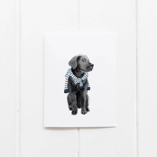 Preppy Black Lab Greeting Card