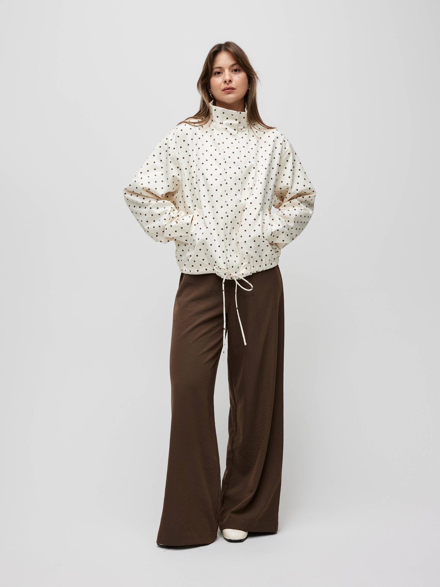 The Sienna Jacket | Polka Dot Turtleneck Bomber Jacket