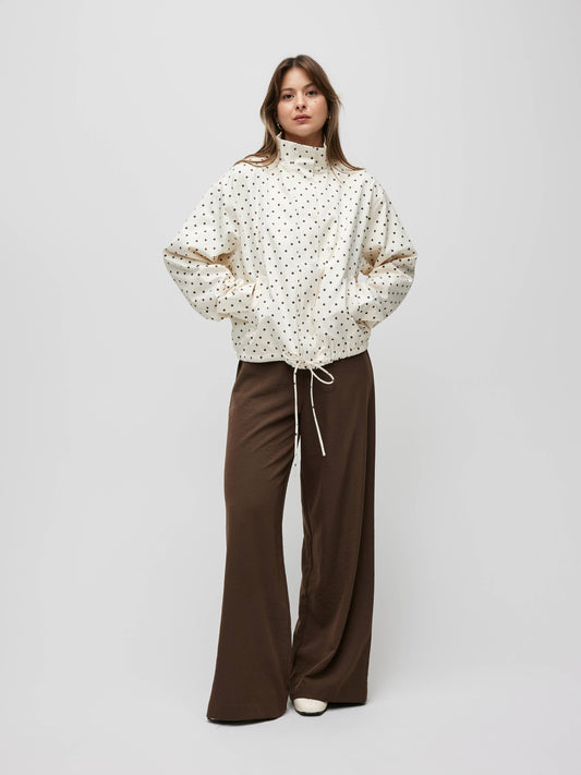 The Sienna Jacket | Polka Dot Turtleneck Bomber Jacket