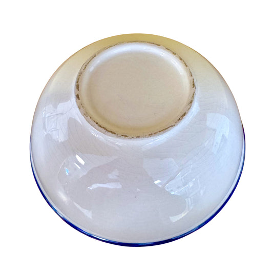 Vintage Blue Banded Ceramic Bowl