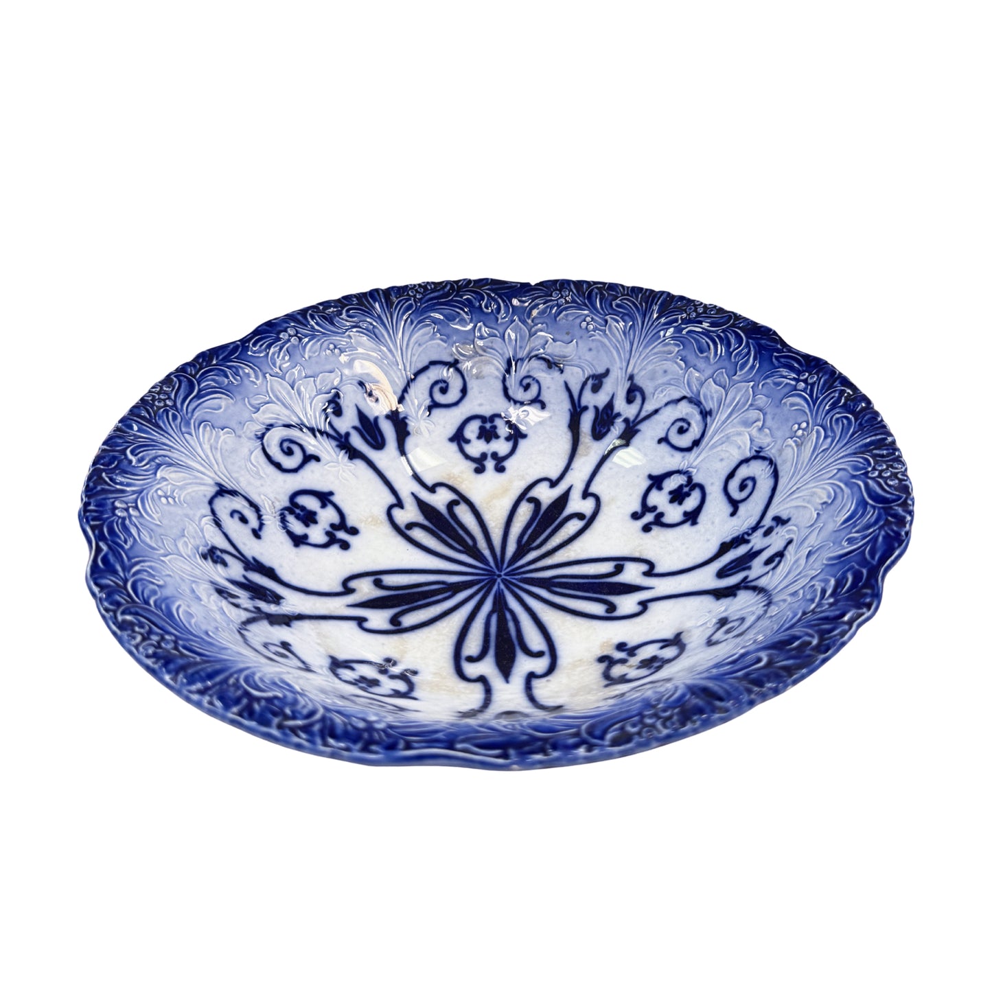 Flow Blue Bowl – W.H. Grindley, England (c. 1890–1905)