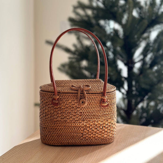 Bali Rattan Handbag Bag - Athens