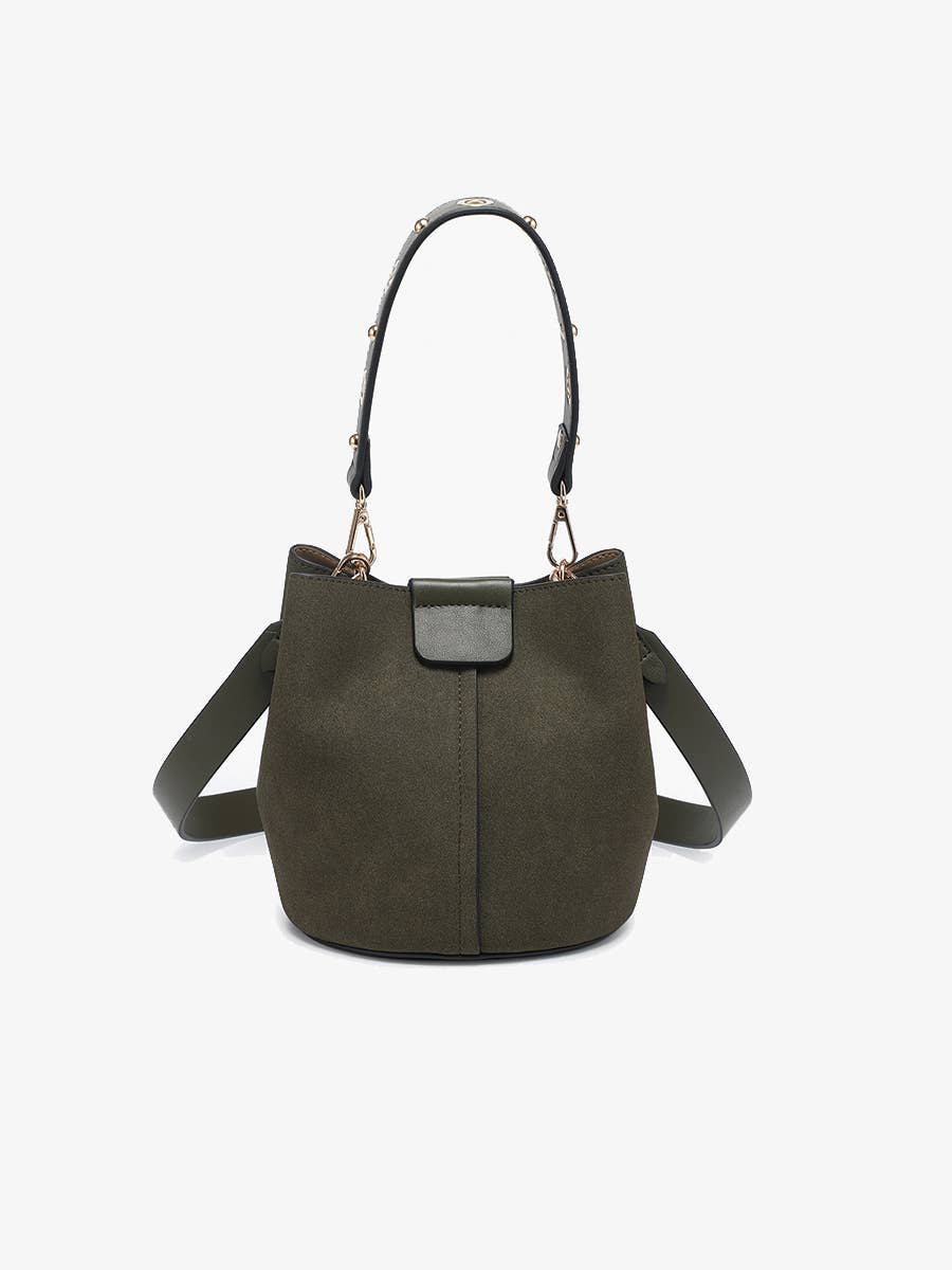 Farrah Suede Bucket Bag w/ Top Handle & Inner Bag | M2528SDE