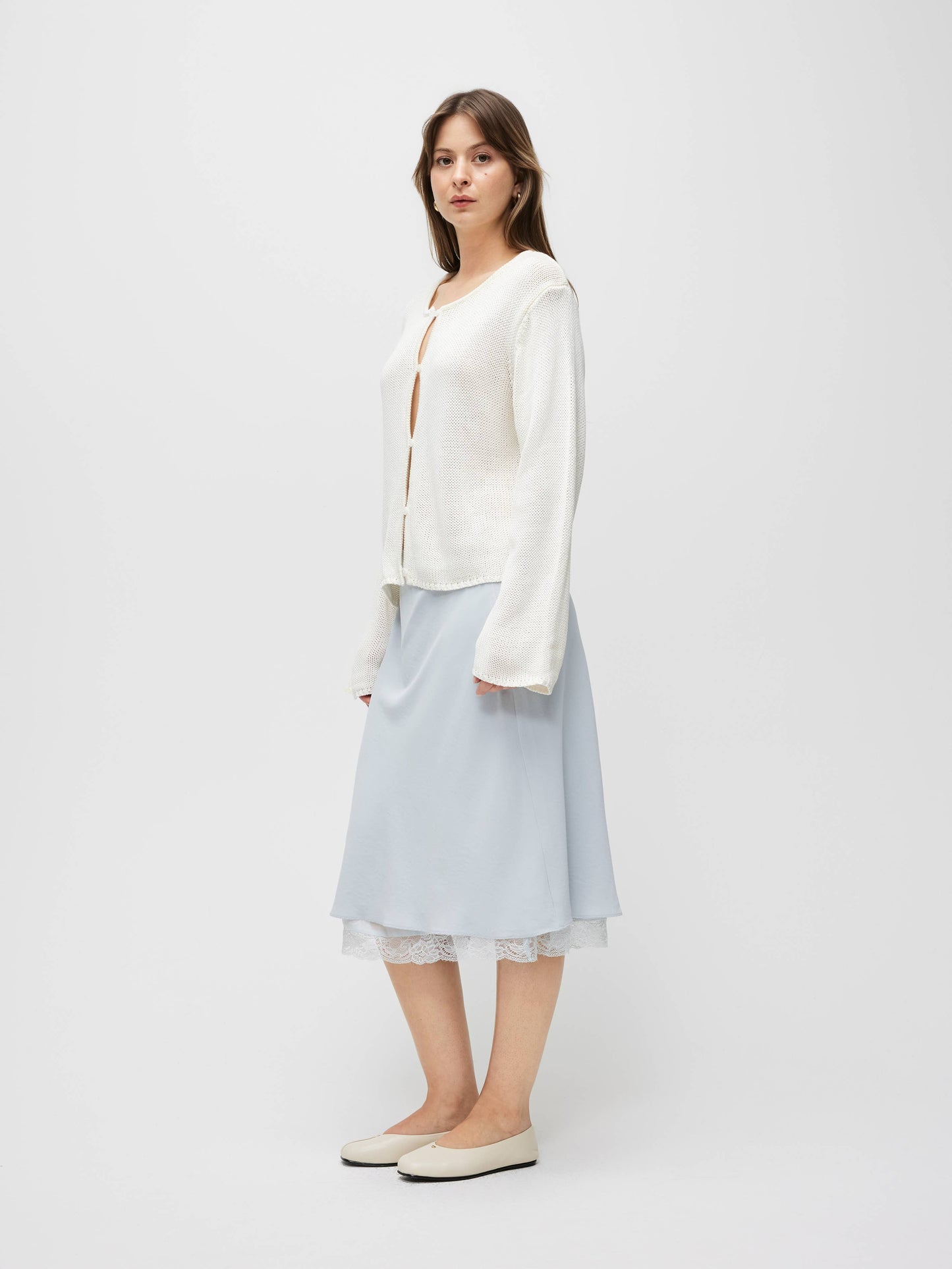 The Morgan Cardigan | Open Button Hole Long Sleeve Cardigan