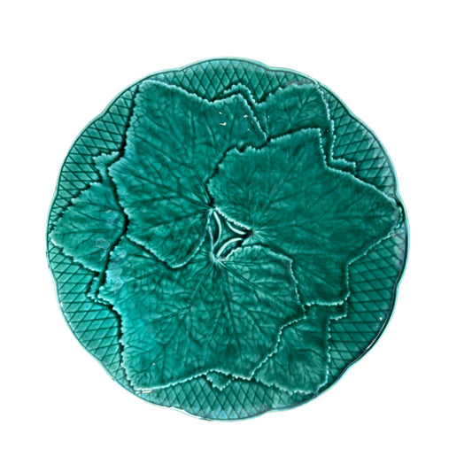 Sarreguemines Majolica Leaf Plate