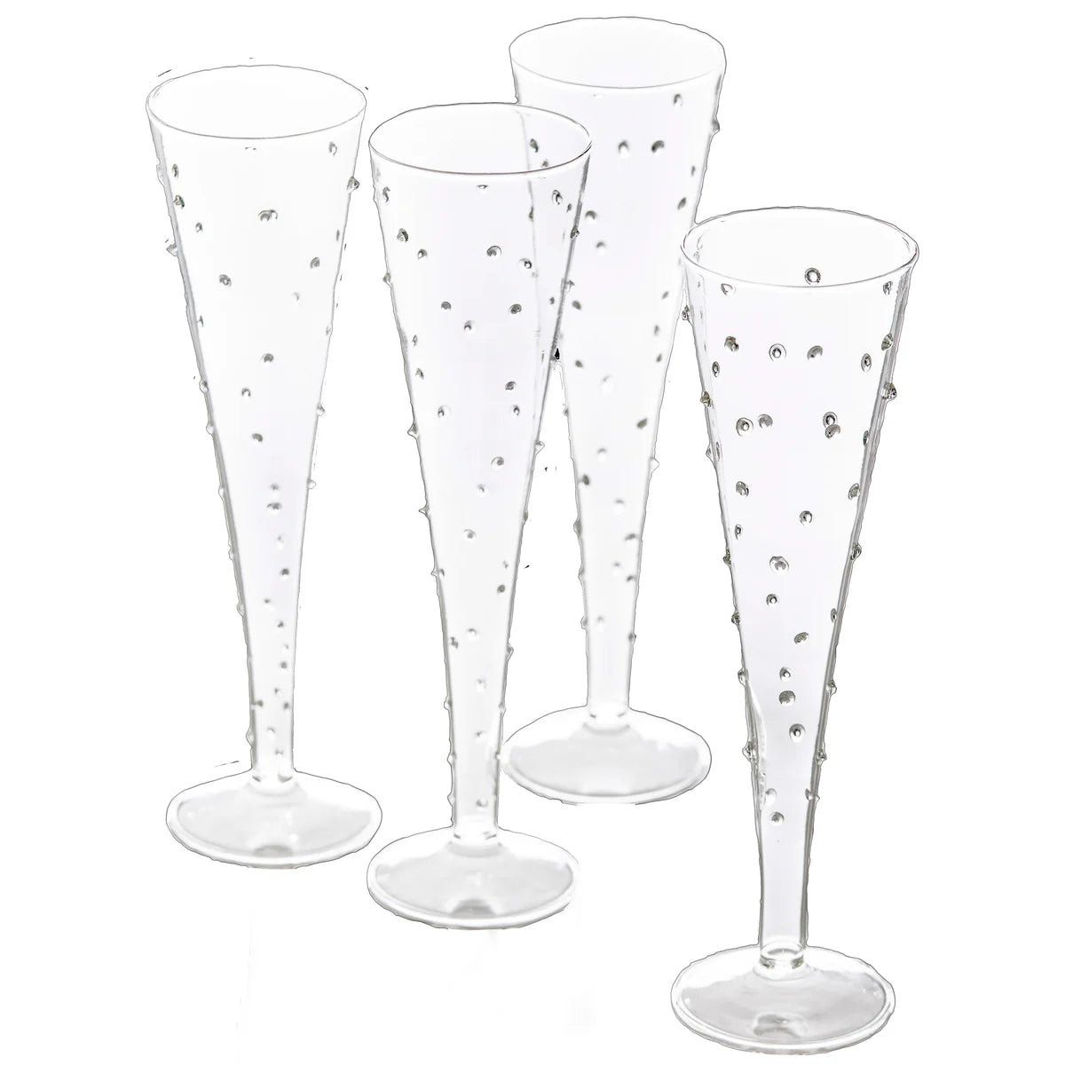 Champagne Flute with Small Dots (Set of 4)
