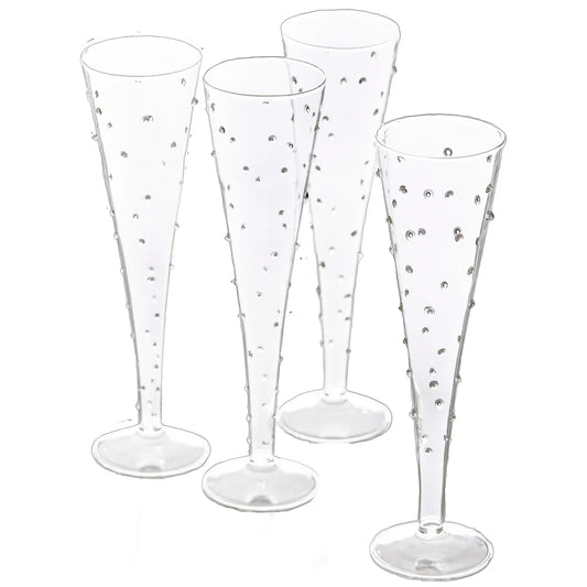 Champagne Flute with Small Dots (Set of 4)