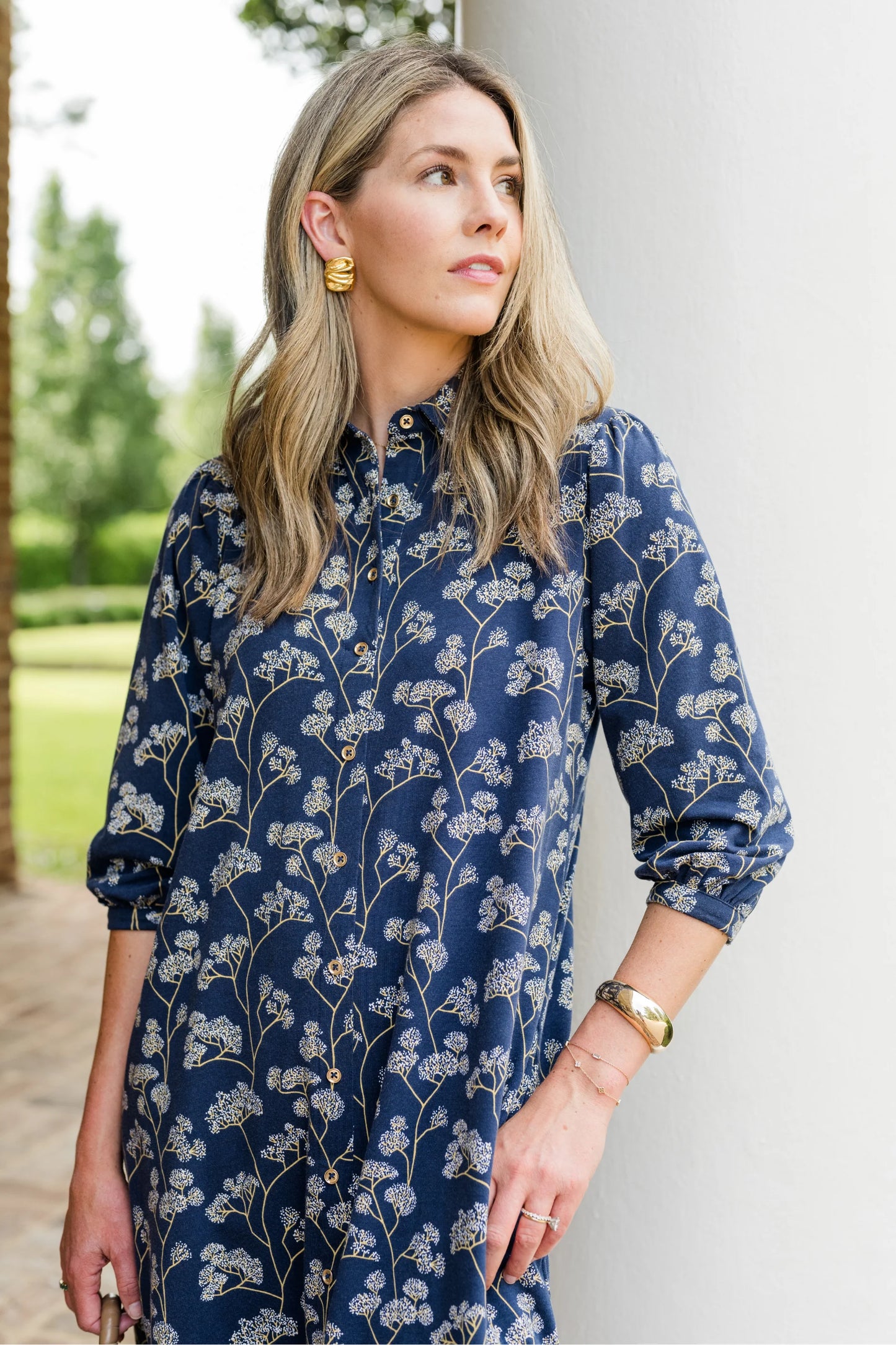 Ashlynn Dress in Navy Grove