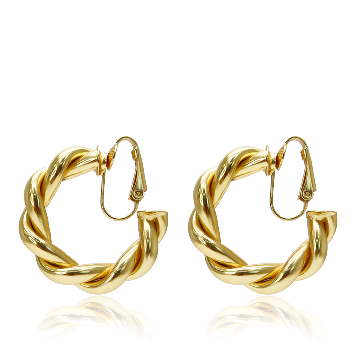 Twisted Rope Clip-On Hoops: Chic Elegance
