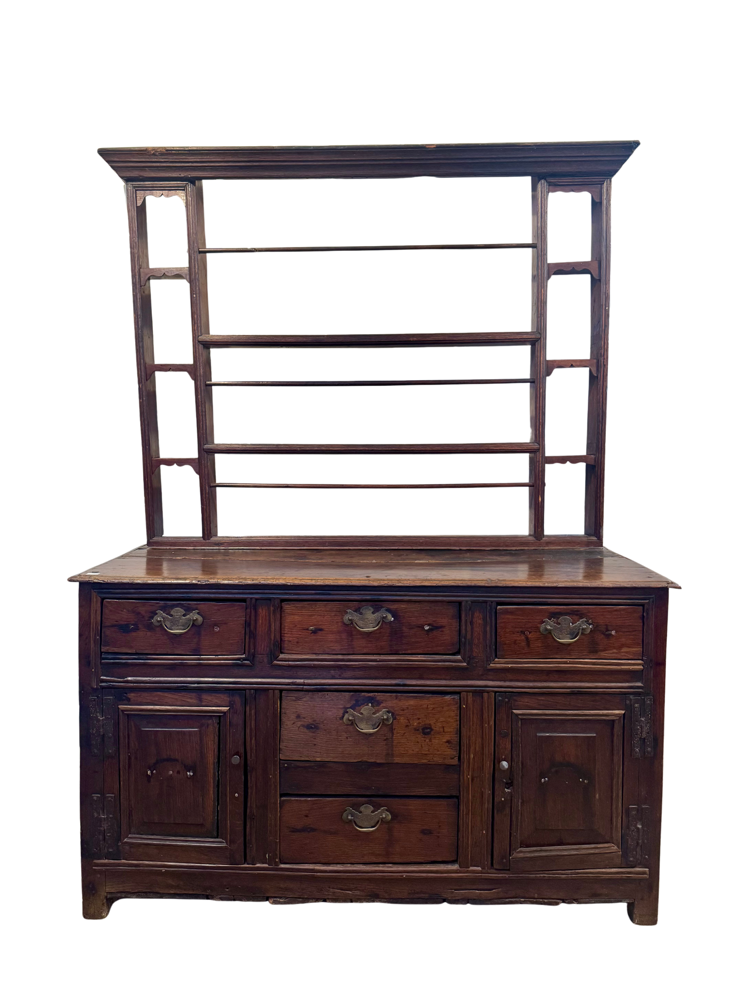 Antique Wooden Dresser with Hutch