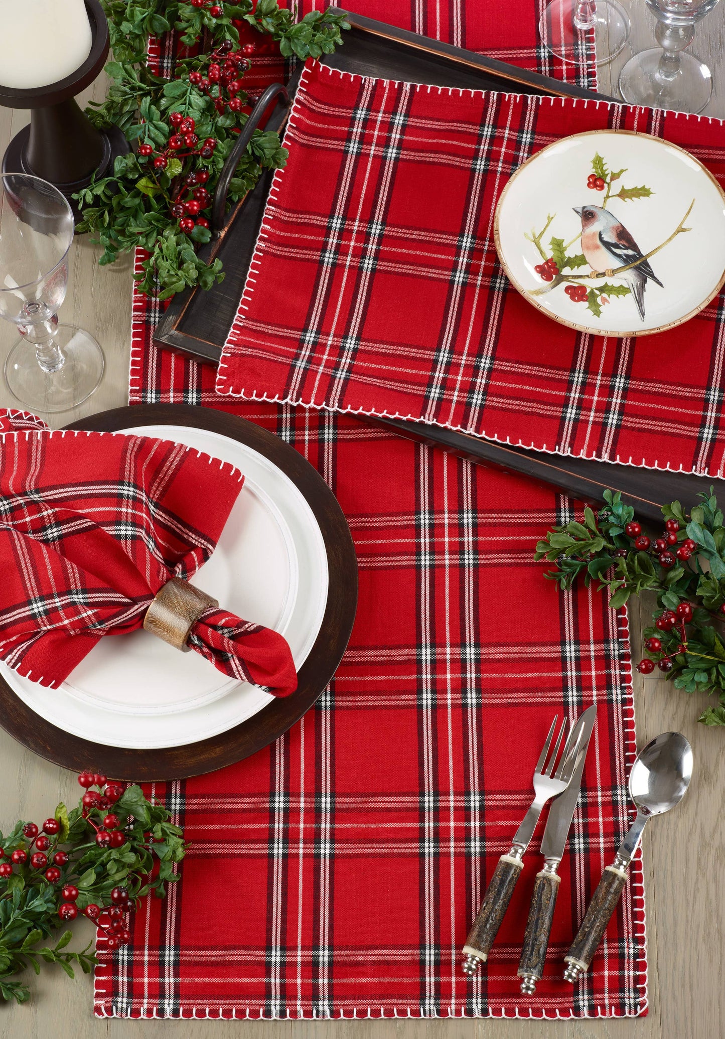Plaid Whipstitch Napkin