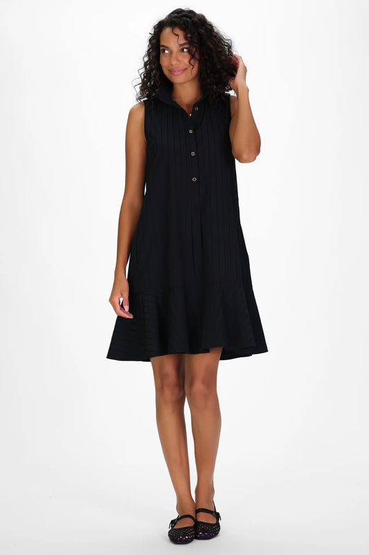 Darcie Dress in Black Shadow Stripe