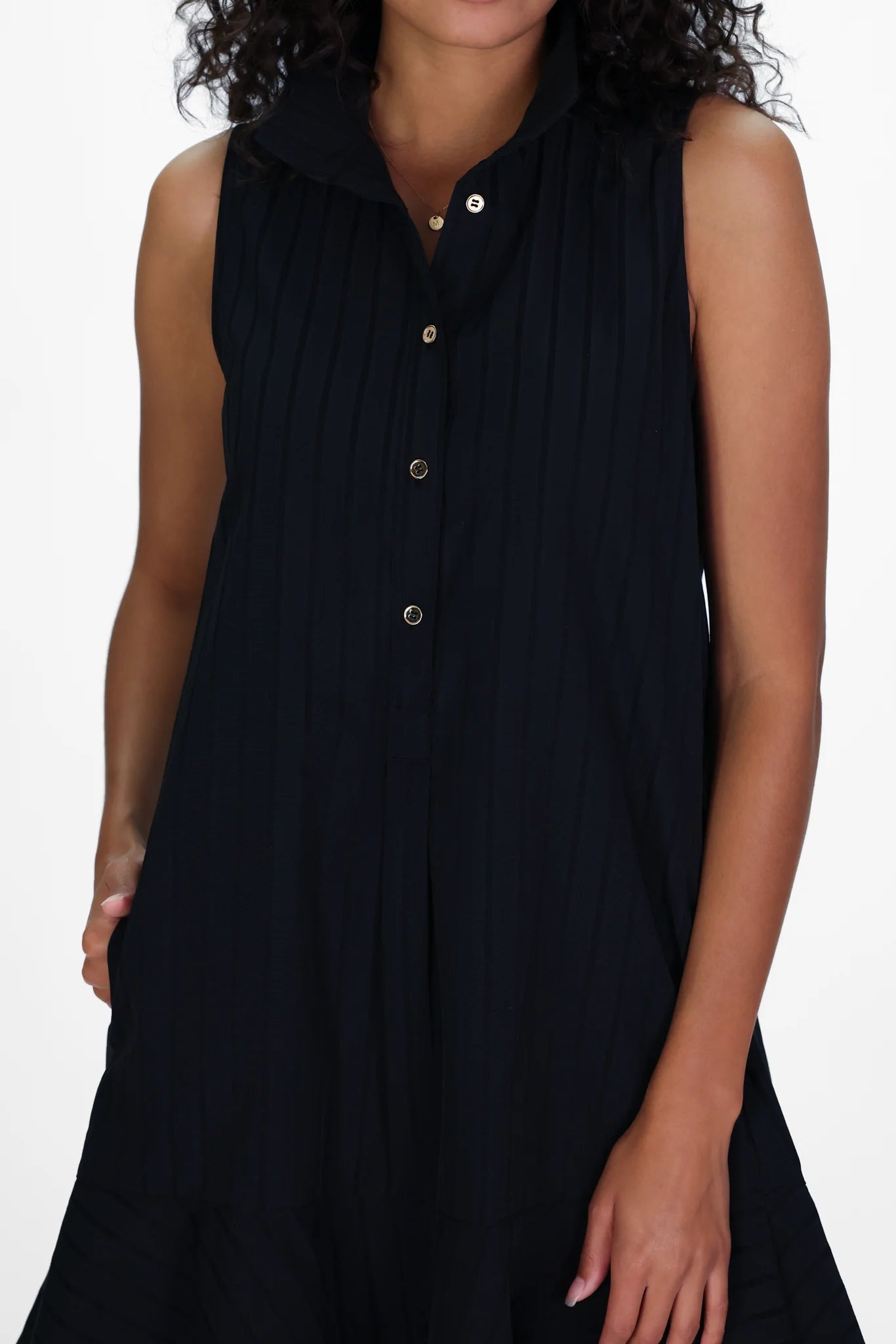 Darcie Dress in Black Shadow Stripe