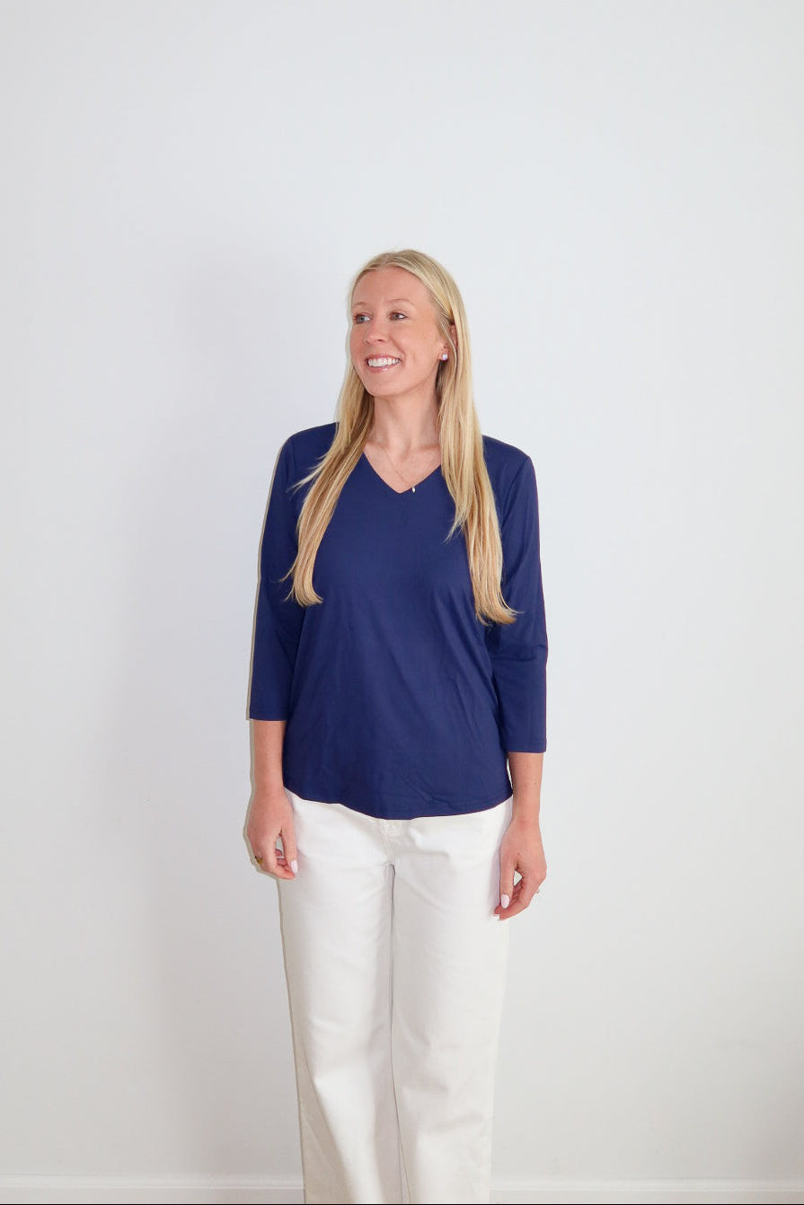 V-Neck Top (3/4 Sleeve)