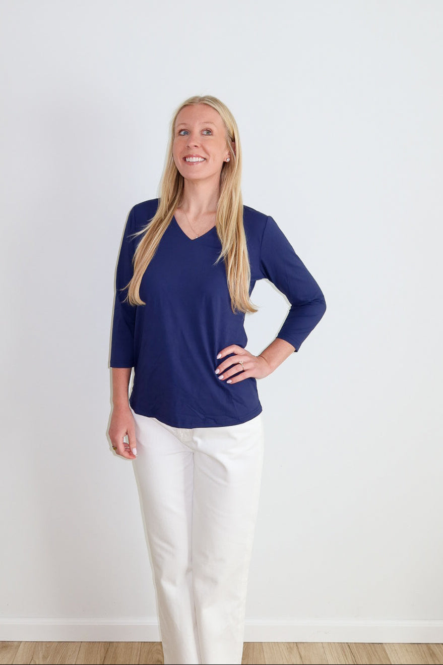 V-Neck Top (3/4 Sleeve)