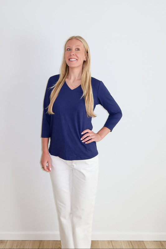 V-Neck Top (3/4 Sleeve)