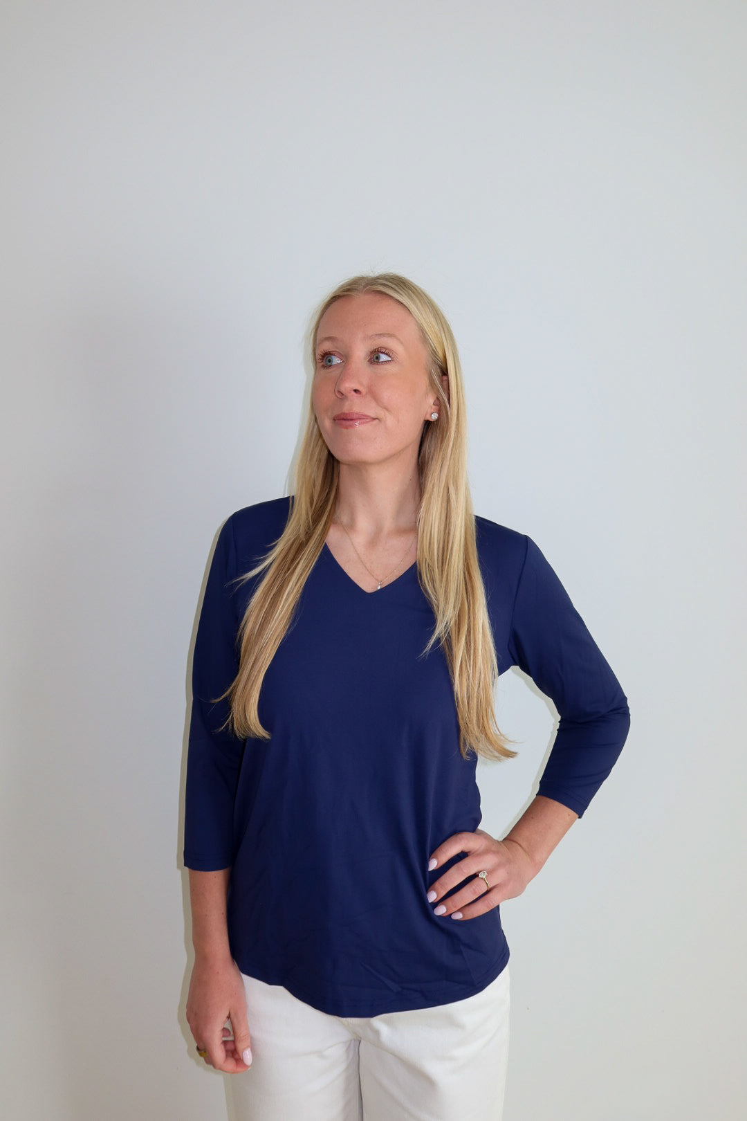 V-Neck Top (3/4 Sleeve)