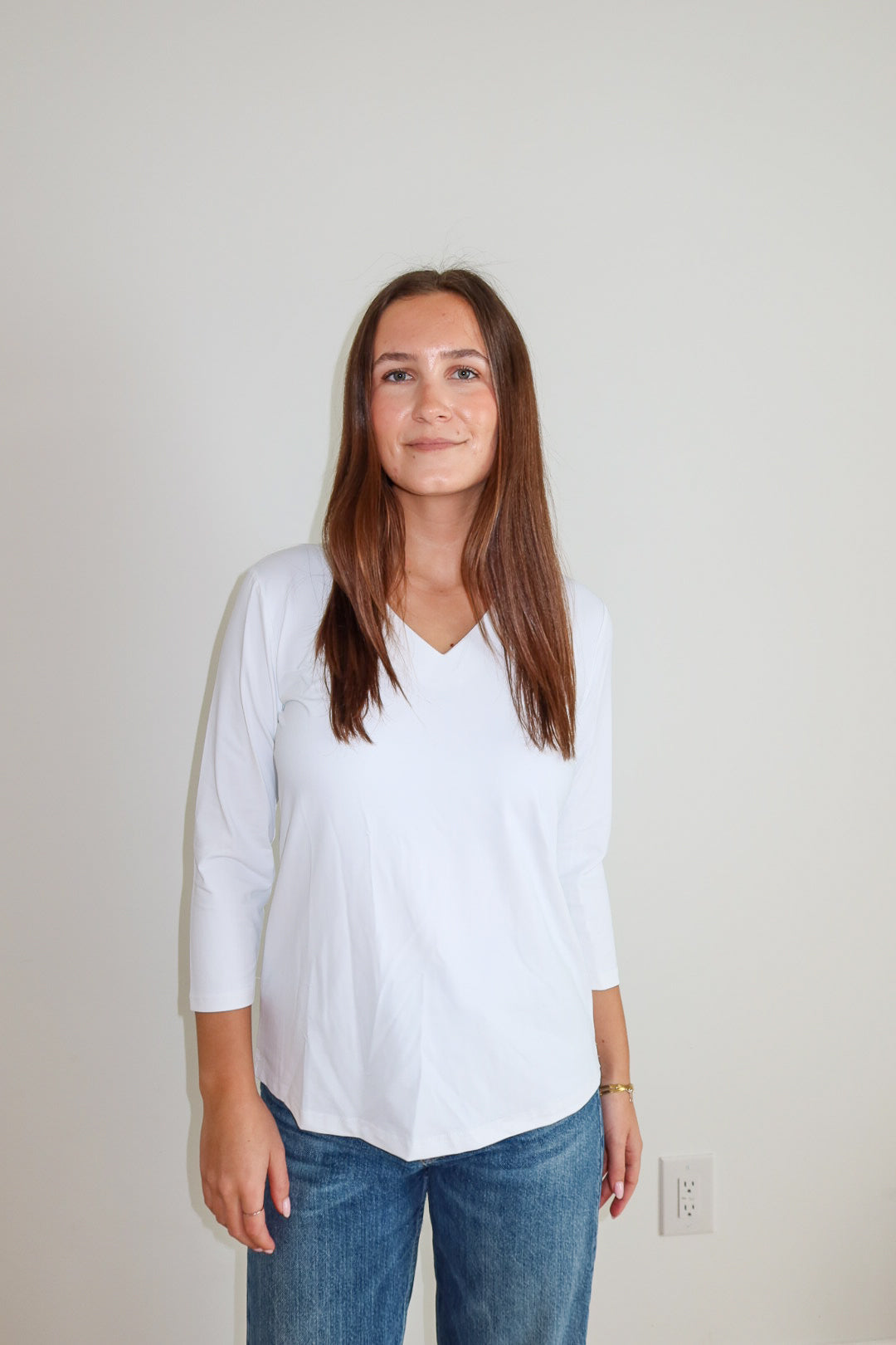 V-Neck Top (3/4 Sleeve)