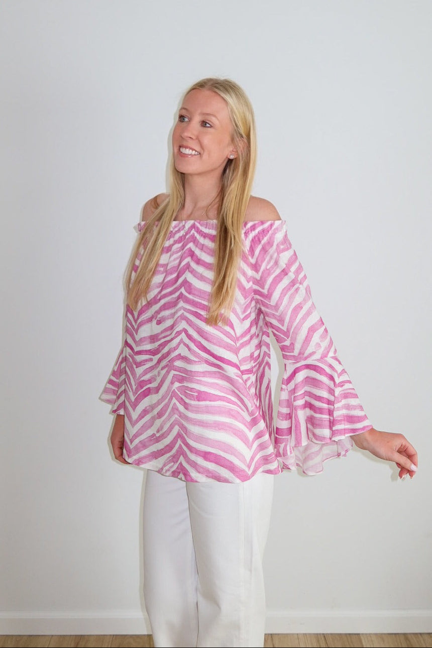 Carmen Top - Zebra Pink