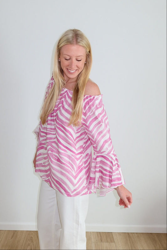 Carmen Top - Zebra Pink