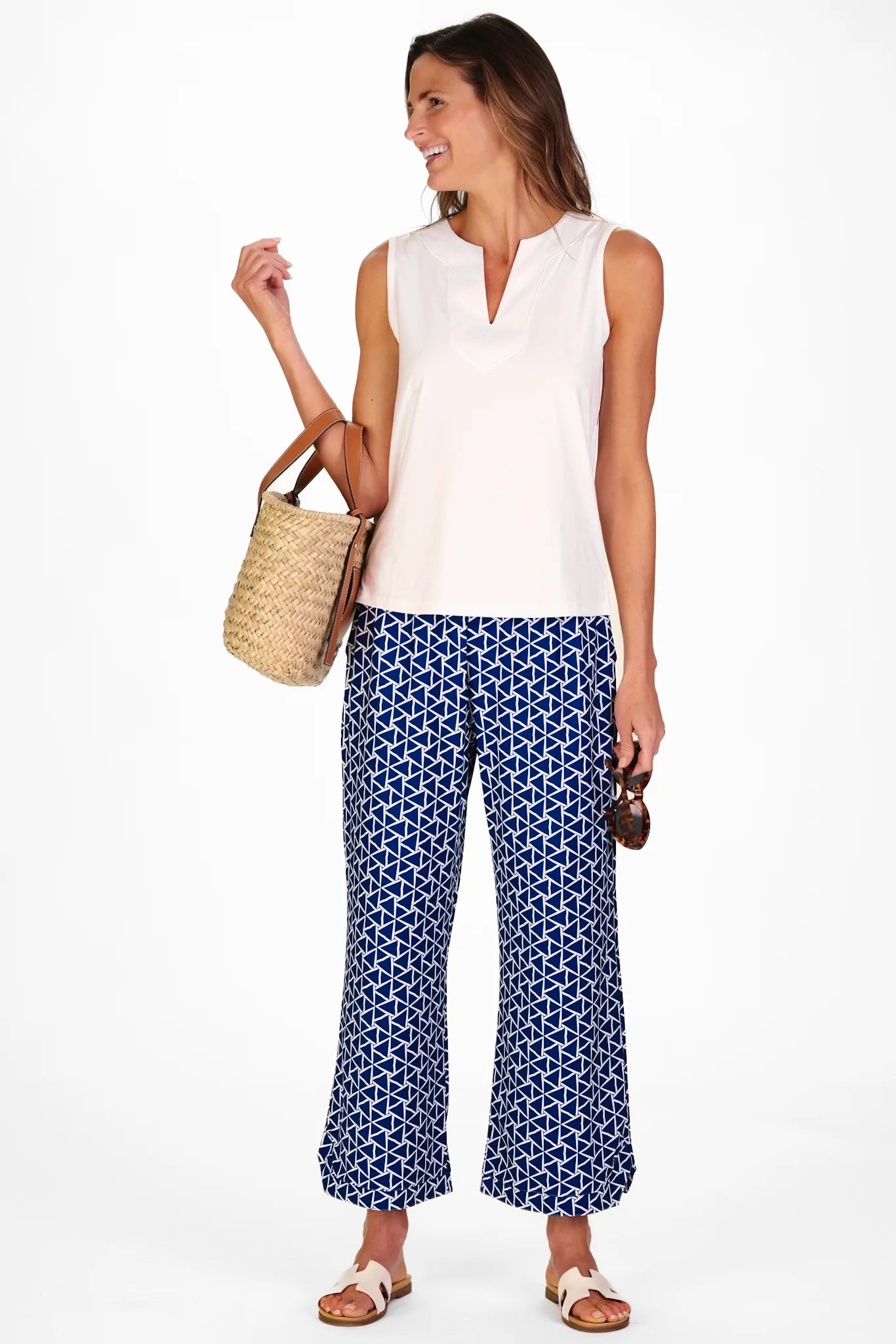 Juno Pant in Navy Flags