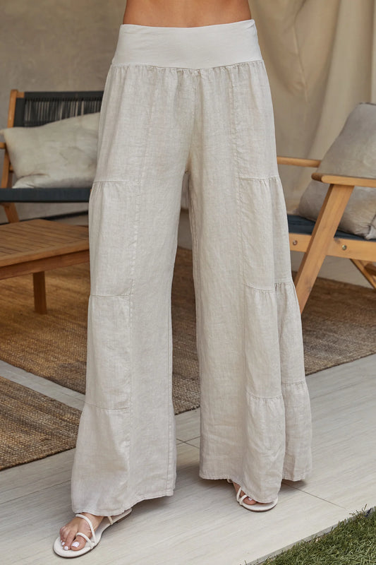 Lined Tiered Palazzo Pant
