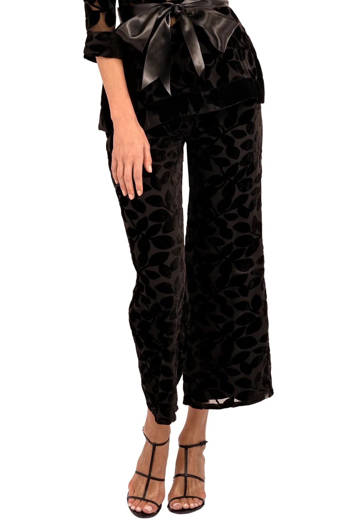 Palazzo Pant in Luxe Leaf Velvet