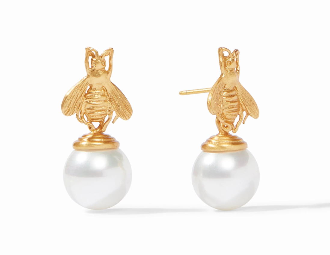 Bee Pearl Drop Earring