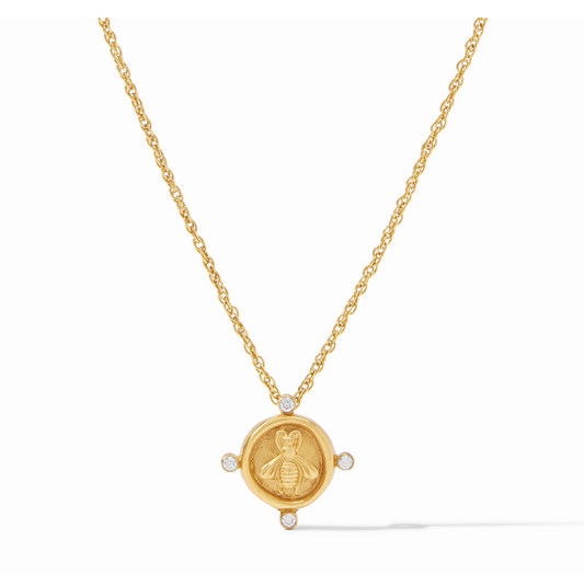 Bee Cameo Solitaire Necklace