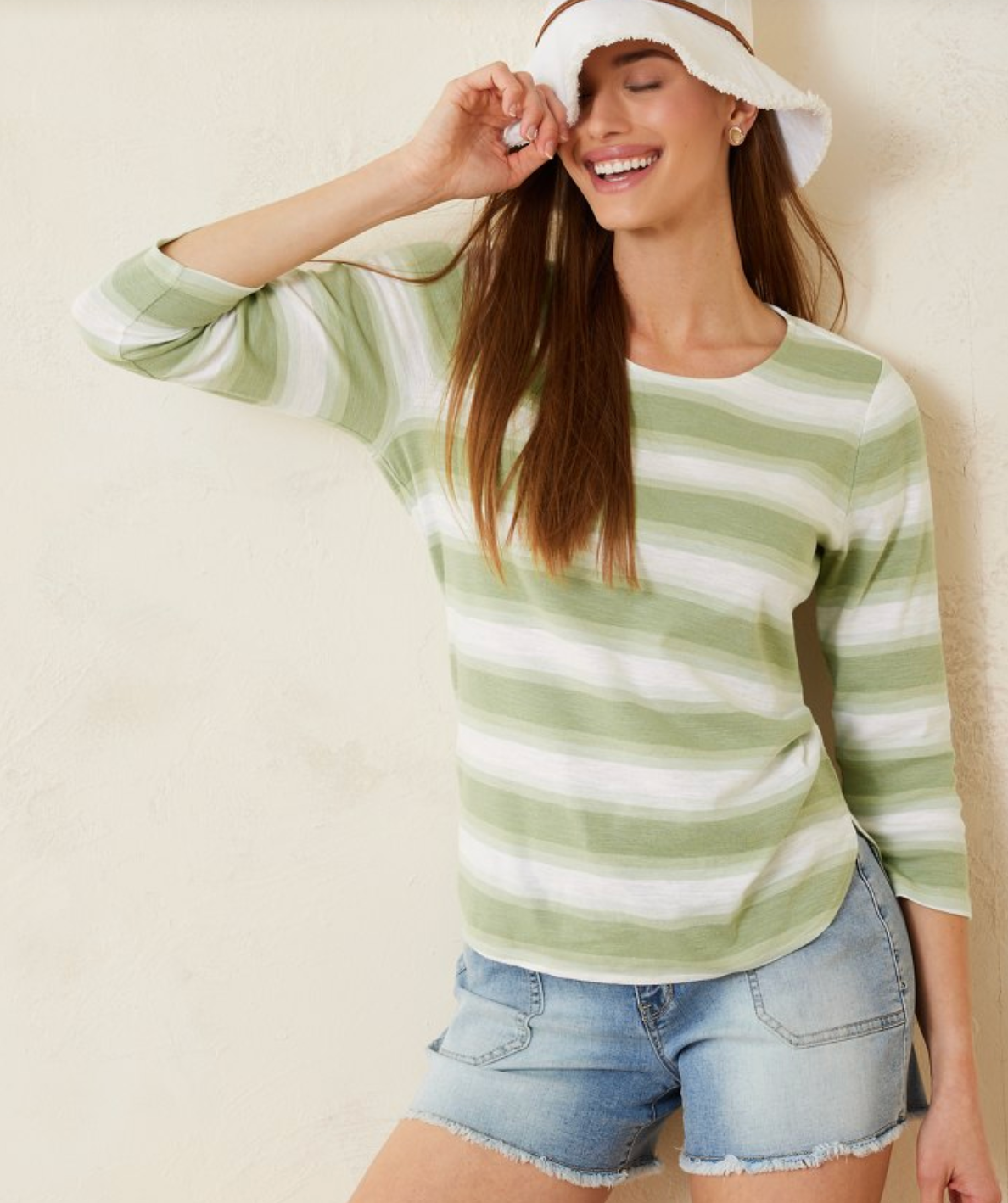 Ashby Isles Ombré Stripe 3/4-Sleeve T-Shirt
