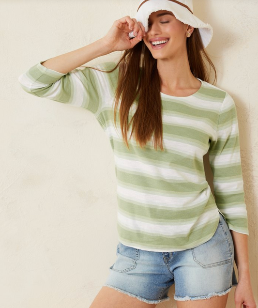 Ashby Isles Ombré Stripe 3/4-Sleeve T-Shirt