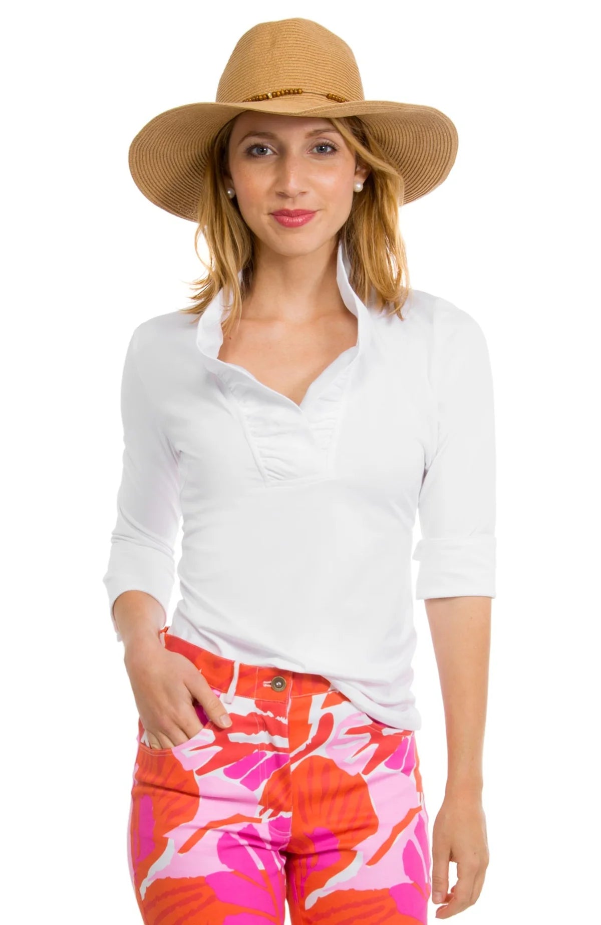 Ruffneck 3/4 Sleeve Top