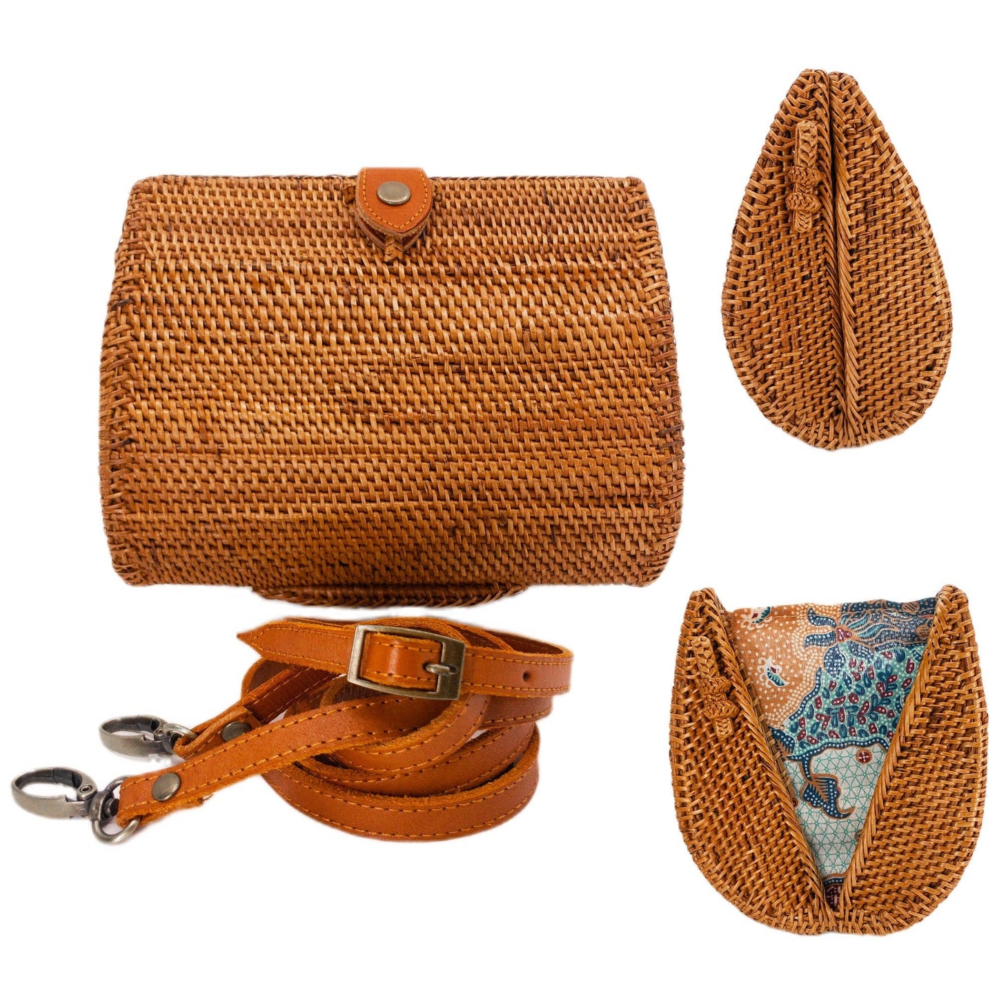 Bali Envelope Rattan Crossbody Bag