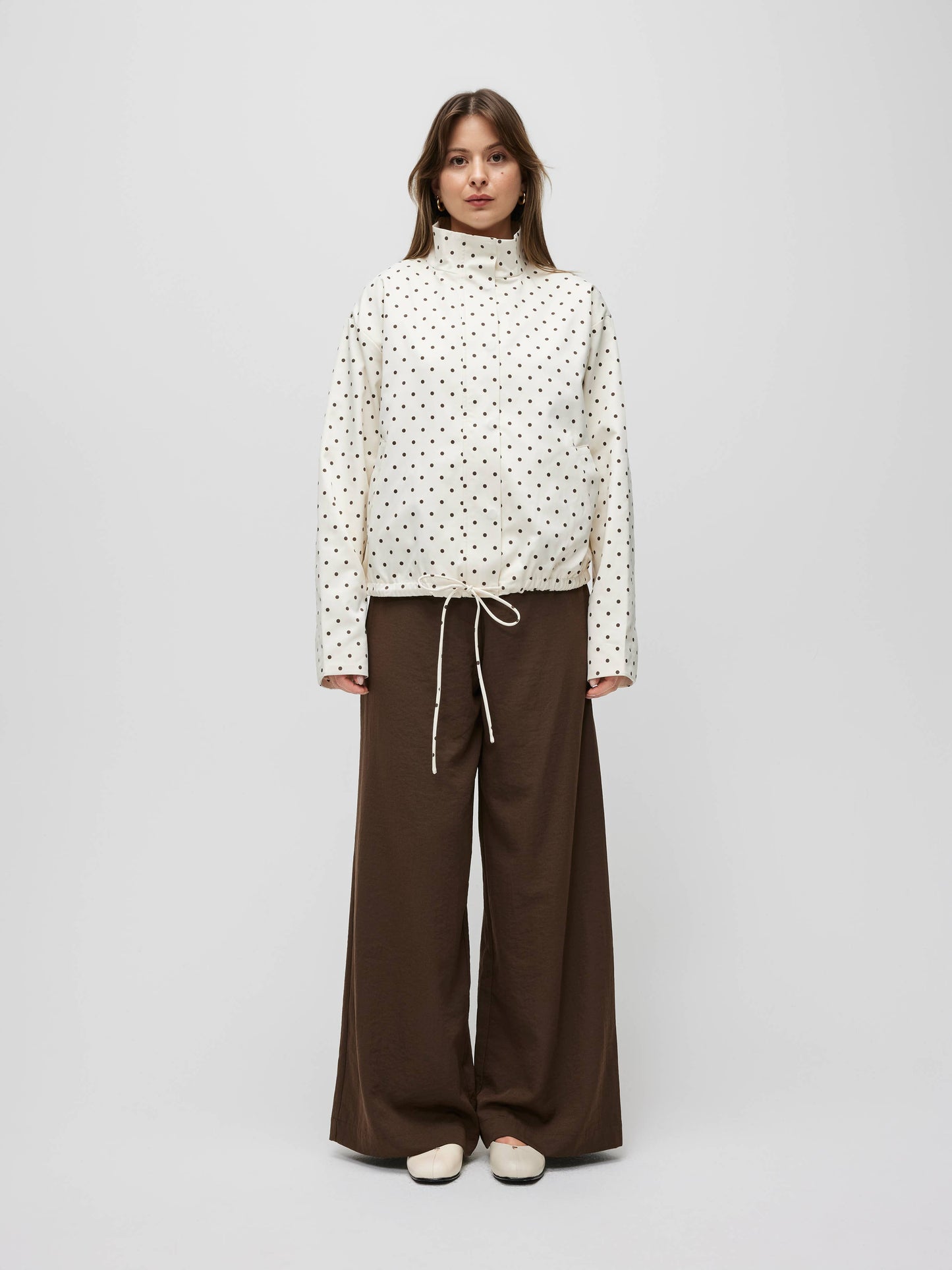 The Sienna Jacket | Polka Dot Turtleneck Bomber Jacket