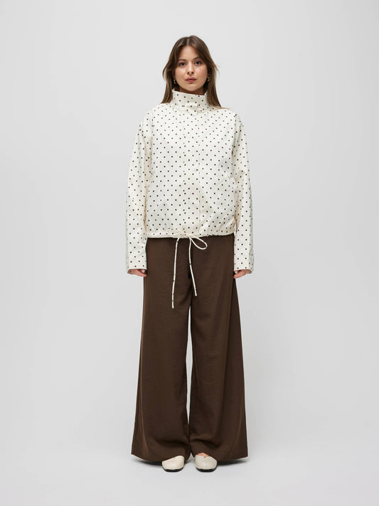 The Sienna Jacket | Polka Dot Turtleneck Bomber Jacket