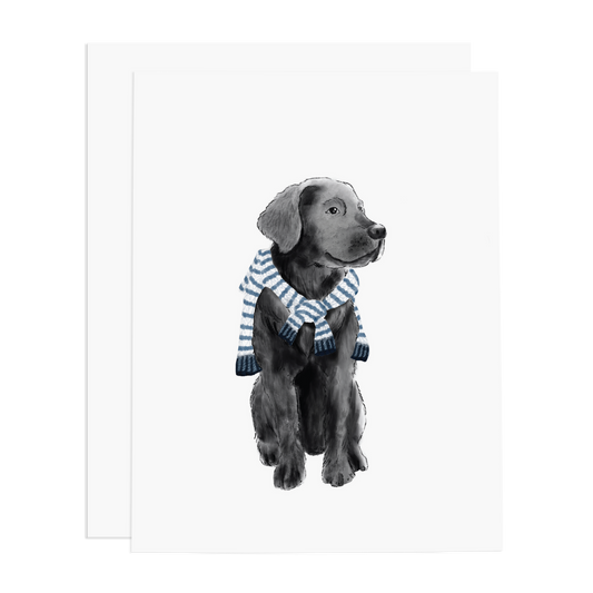 Preppy Black Lab Greeting Card