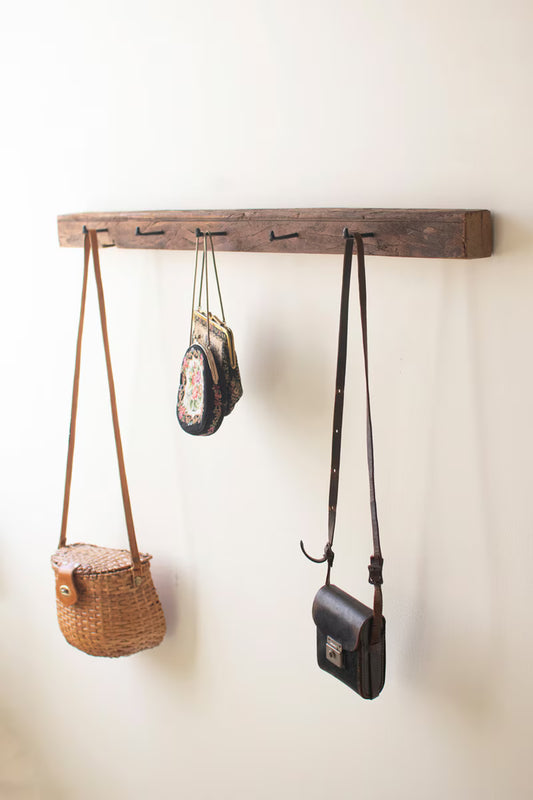 Coat Rack with Iron Hooks