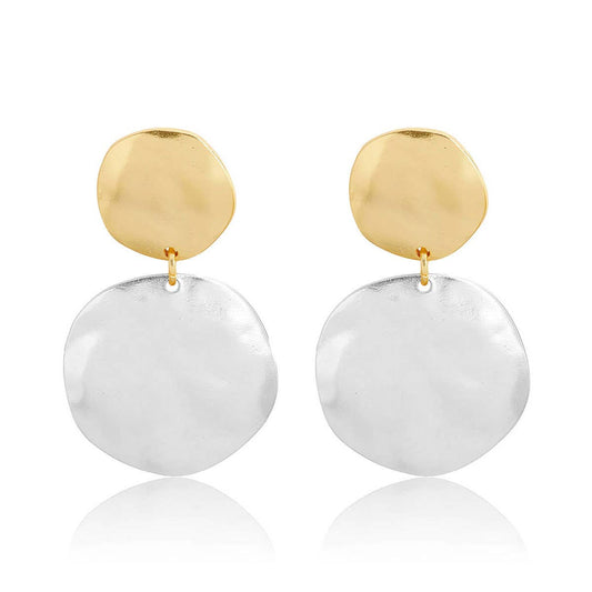 Double Discs Mixed Metals Earrings