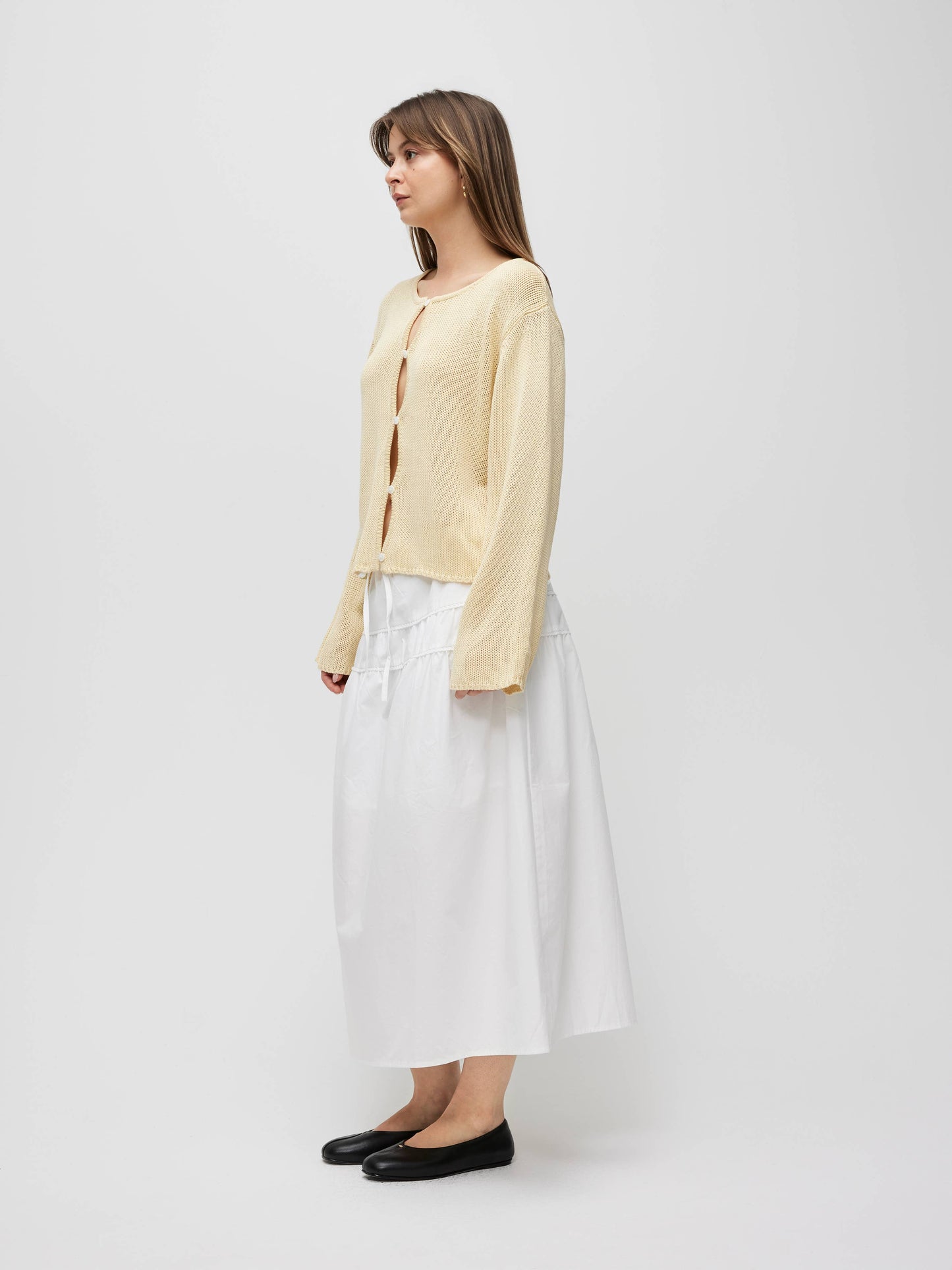 The Morgan Cardigan | Open Button Hole Long Sleeve Cardigan