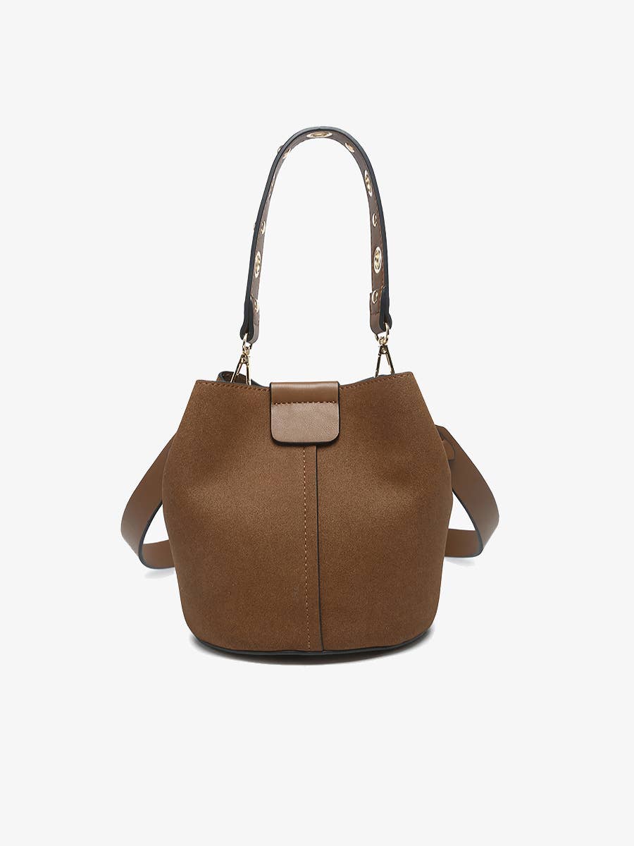 Farrah Suede Bucket Bag w/ Top Handle & Inner Bag | M2528SDE