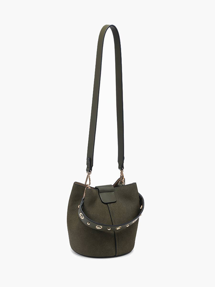 Farrah Suede Bucket Bag w/ Top Handle & Inner Bag | M2528SDE